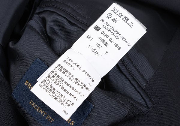 Brooks Brothers Wool Blend Metal Jacket Navy Size 39SHT