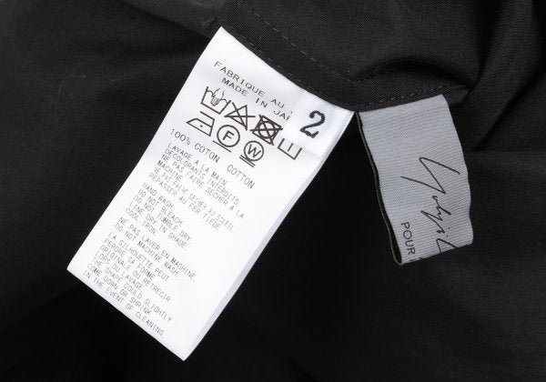 Yohji Yamamoto POUR HOMME Asymmetric Shirt Black Size 2