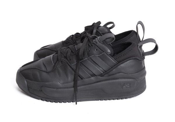 Y-3 Rivalry Leather Sneakers Black Size 25cm