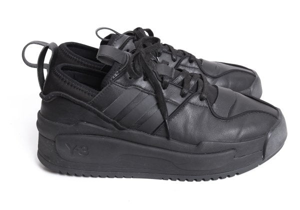 Y-3 Rivalry Leather Sneakers Black Size 25cm