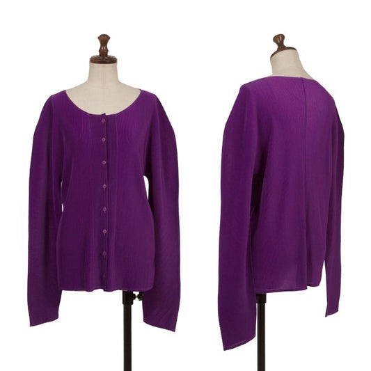 PLEATS PLEASE Mist Pleated Cardigan Purple Size 3
