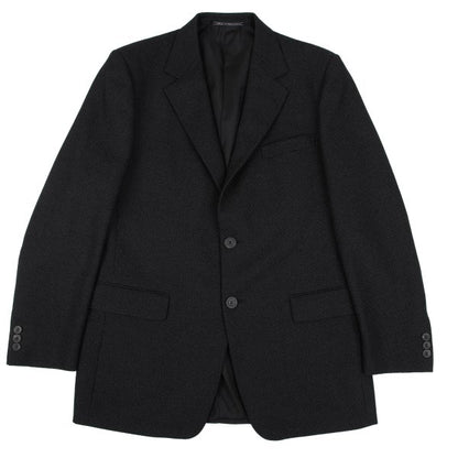 GIANNI VERSACE Wool Grid Weave 2B Jacket Dark Gray Size 50