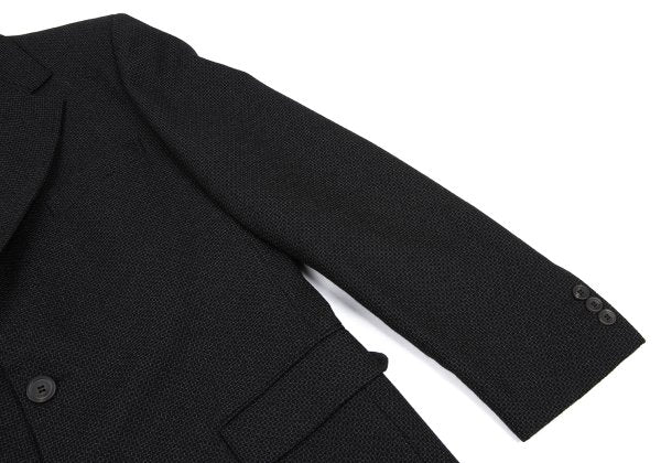 GIANNI VERSACE Wool Grid Weave 2B Jacket Dark Gray Size 50