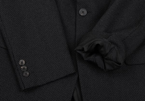 GIANNI VERSACE Wool Grid Weave 2B Jacket Dark Gray Size 50