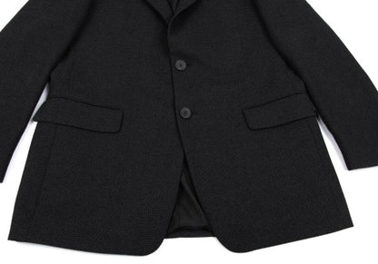 GIANNI VERSACE Wool Grid Weave 2B Jacket Dark Gray Size 50