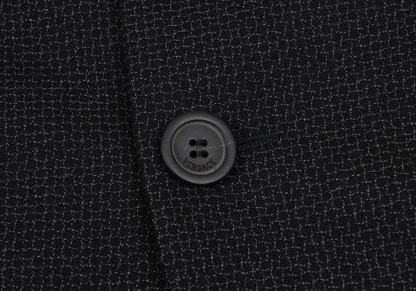 GIANNI VERSACE Wool Grid Weave 2B Jacket Dark Gray Size 50