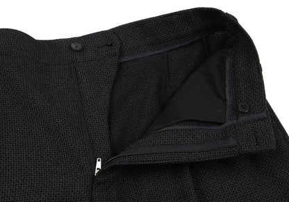 GIANNI VERSACE Wool Check Two-Tuck Double Dark Gray Pants Size 50