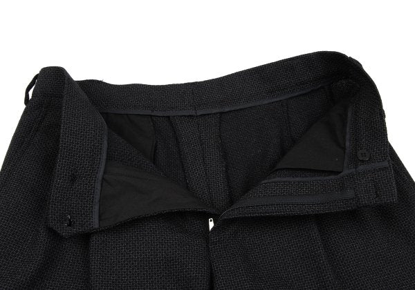 GIANNI VERSACE Wool Check Two-Tuck Double Dark Gray Pants Size 50