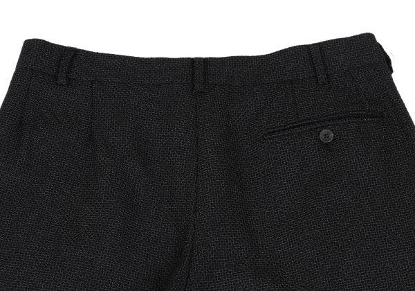 GIANNI VERSACE Wool Check Two-Tuck Double Dark Gray Pants Size 50