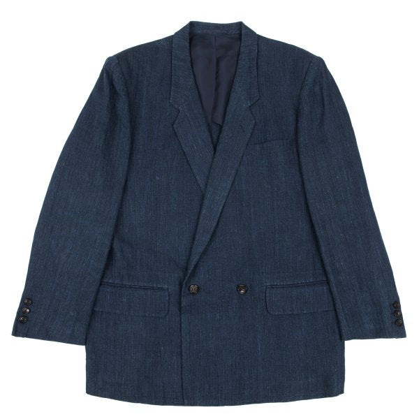 COMME des GARCONS HOMME Linen Double Jacket Blue Size S