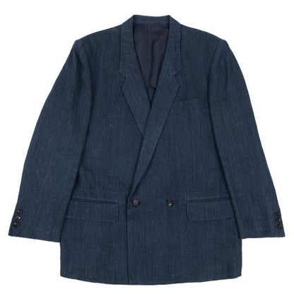 COMME des GARCONS HOMME Linen Double Jacket Blue Size S