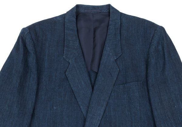 COMME des GARCONS HOMME Linen Double Jacket Blue Size S