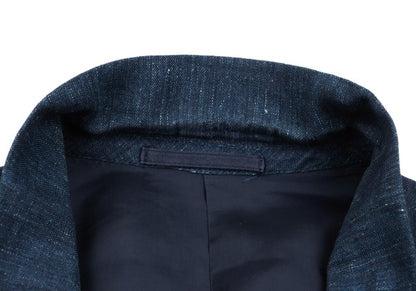 COMME des GARCONS HOMME Linen Double Jacket Blue Size S