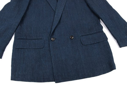 COMME des GARCONS HOMME Linen Double Jacket Blue Size S