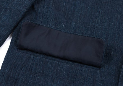 COMME des GARCONS HOMME Linen Double Jacket Blue Size S