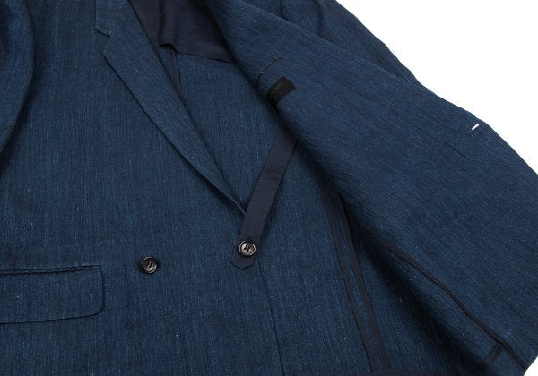 COMME des GARCONS HOMME Linen Double Jacket Blue Size S