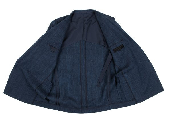 COMME des GARCONS HOMME Linen Double Jacket Blue Size S