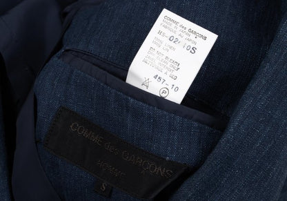 COMME des GARCONS HOMME Linen Double Jacket Blue Size S