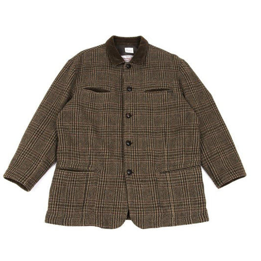 Papas Harris Tweed Corduroy Check Jacket Brown Size M