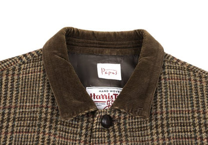 Papas Harris Tweed Corduroy Check Jacket Brown Size M