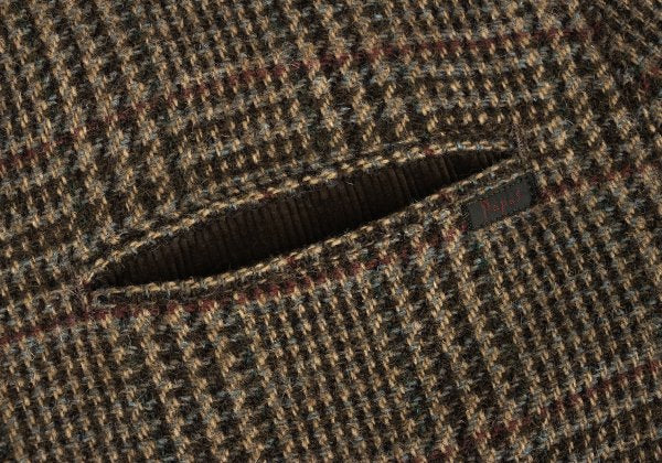 Papas Harris Tweed Corduroy Check Jacket Brown Size M
