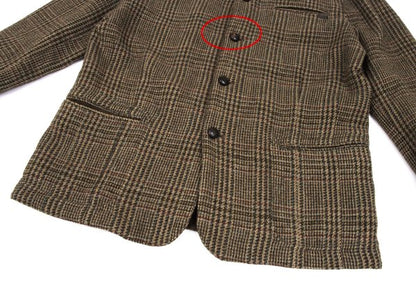 Papas Harris Tweed Corduroy Check Jacket Brown Size M