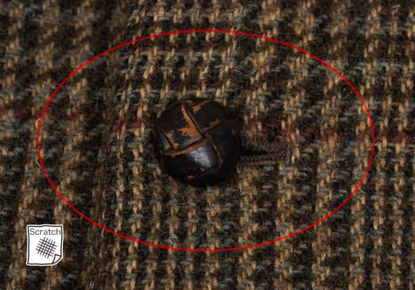 Papas Harris Tweed Corduroy Check Jacket Brown Size M