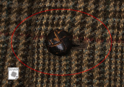 Papas Harris Tweed Corduroy Check Jacket Brown Size M
