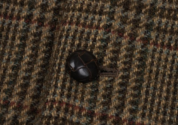 Papas Harris Tweed Corduroy Check Jacket Brown Size M