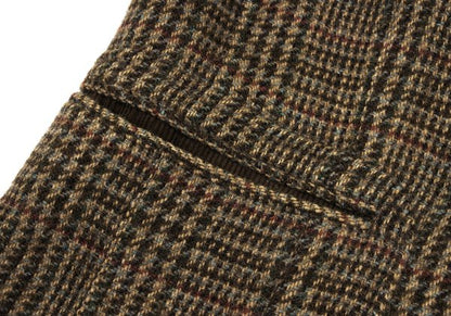Papas Harris Tweed Corduroy Check Jacket Brown Size M