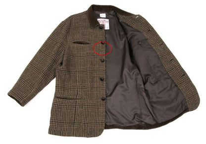 Papas Harris Tweed Corduroy Check Jacket Brown Size M