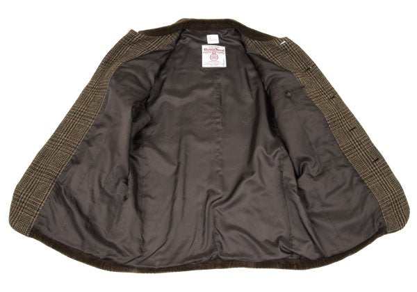 Papas Harris Tweed Corduroy Check Jacket Brown Size M