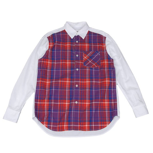 GANRYU Red Multi Check Mesh Long Sleeve Shirt Size L
