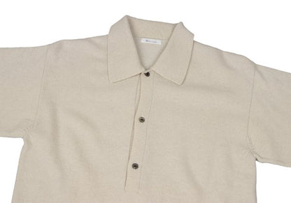 Y's for men Wool Knit Polo Cream Size M