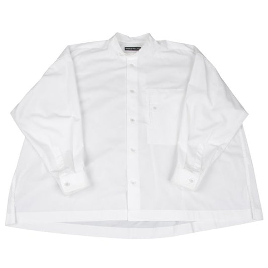 ISSEY MIYAKE MEN Poly Cotton Mao Collar Shirt White Size 3