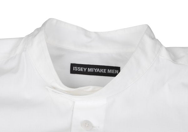 ISSEY MIYAKE MEN Poly Cotton Mao Collar Shirt White Size 3