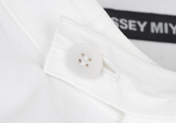ISSEY MIYAKE MEN Poly Cotton Mao Collar Shirt White Size 3