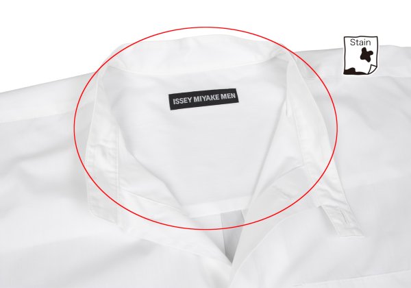 ISSEY MIYAKE MEN Poly Cotton Mao Collar Shirt White Size 3