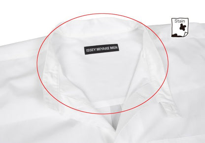 ISSEY MIYAKE MEN Poly Cotton Mao Collar Shirt White Size 3