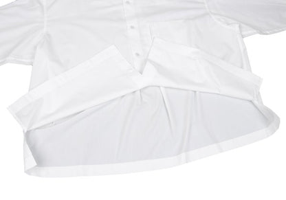 ISSEY MIYAKE MEN Poly Cotton Mao Collar Shirt White Size 3