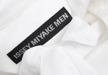 ISSEY MIYAKE MEN Poly Cotton Mao Collar Shirt White Size 3