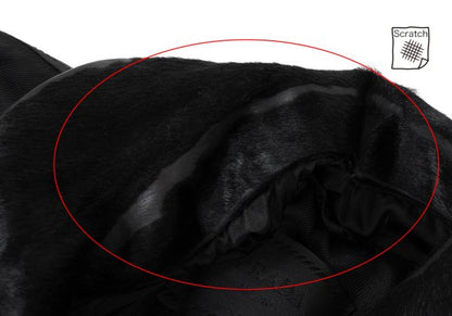 PRADA Calf Hair Panel Nylon Stand Collar Coat Black Size L