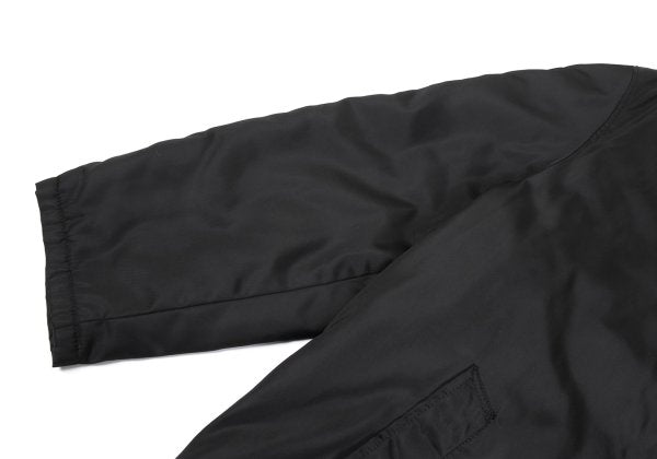 PRADA Calf Hair Panel Nylon Stand Collar Coat Black Size L