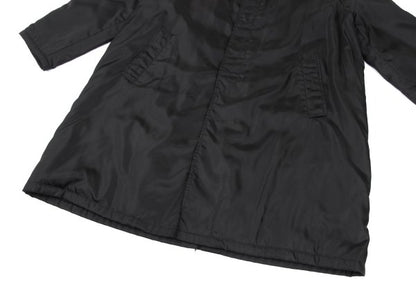 PRADA Calf Hair Panel Nylon Stand Collar Coat Black Size L