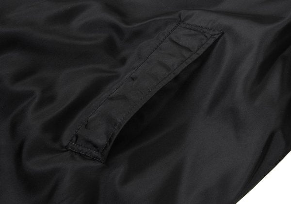 PRADA Calf Hair Panel Nylon Stand Collar Coat Black Size L