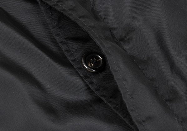 PRADA Calf Hair Panel Nylon Stand Collar Coat Black Size L