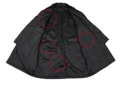 PRADA Calf Hair Panel Nylon Stand Collar Coat Black Size L
