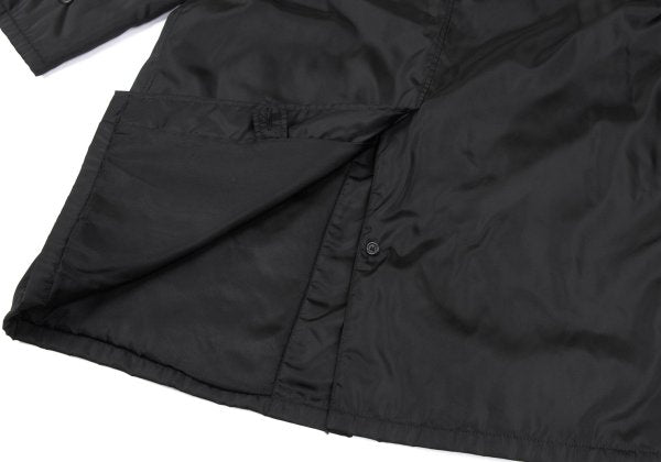 PRADA Calf Hair Panel Nylon Stand Collar Coat Black Size L