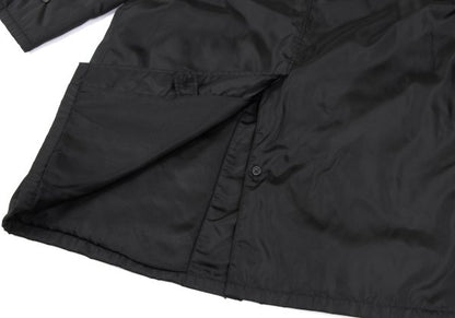 PRADA Calf Hair Panel Nylon Stand Collar Coat Black Size L