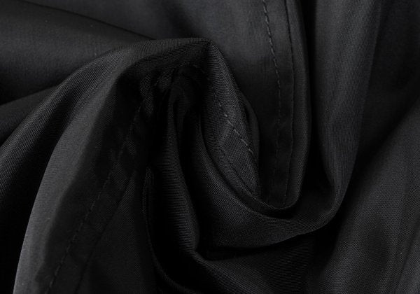 PRADA Calf Hair Panel Nylon Stand Collar Coat Black Size L